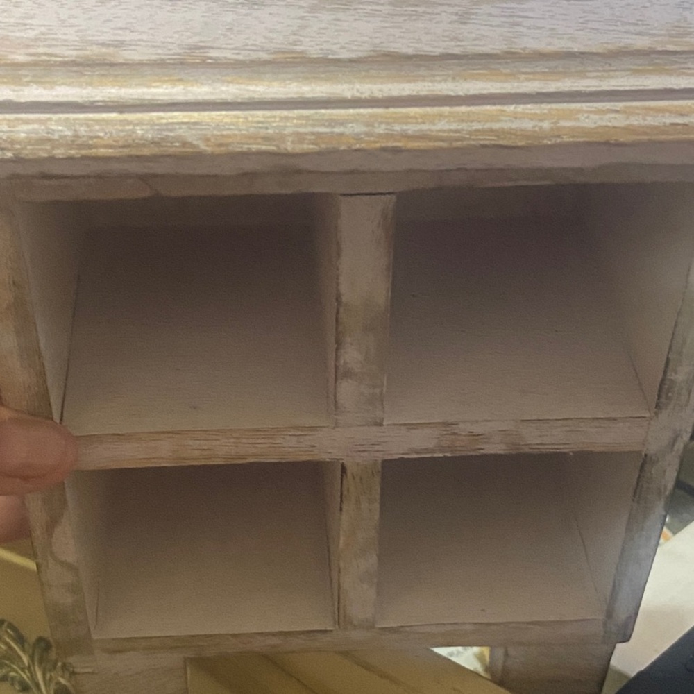 Small Rustic Wooden Cube Shelf in Whitewash